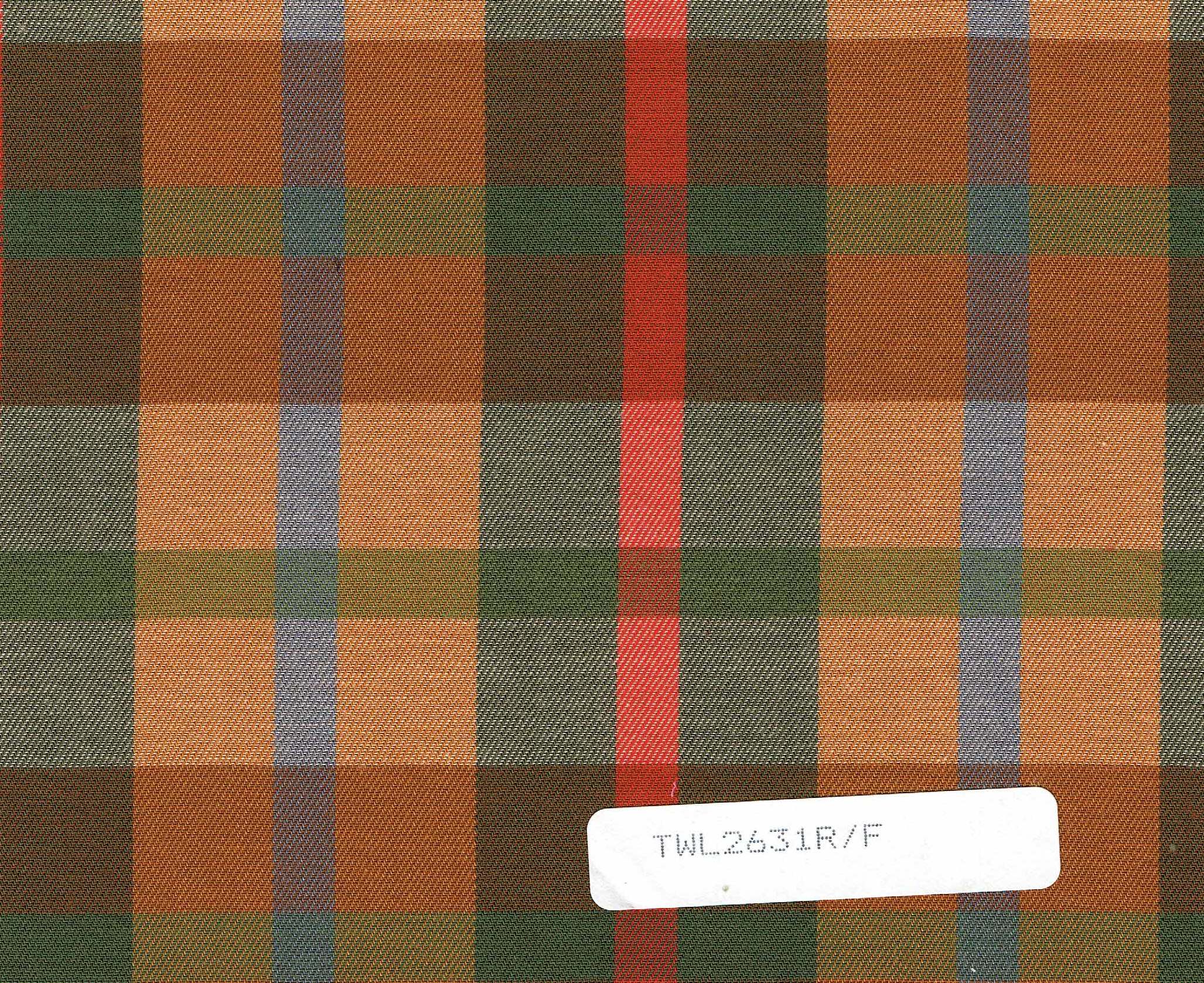 View TWILL PLAID RUST/FOREST
